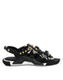 Dolce & Gabbana Black Leather Studded Ankle Strap Sandals Shoes